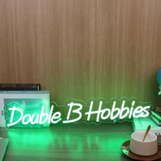 Double B Hobbies Green Neon Sign
