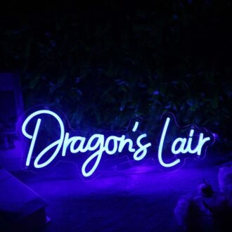 Dragon's Lair Blue Neon Sign