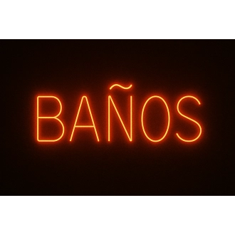 Custom Baños neon sign 36inch 12v Direct line connection