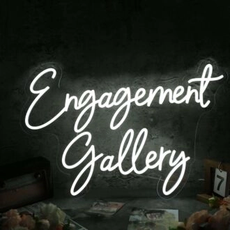 Engagement Gallery White Neon Sign