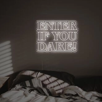 Turn Your Space into a Hauntingly Inviting Spot for Halloween, Themed Events, or Edgy Home Decor with the Enter If You Dare LED Neon Sign.
