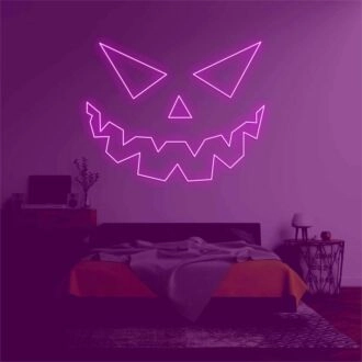 'Evil face' neon sign