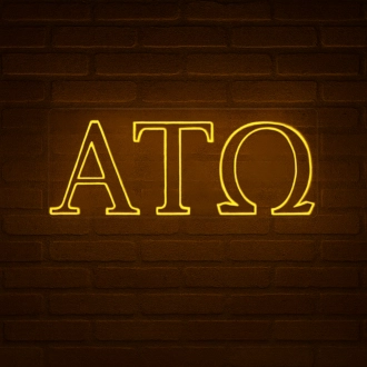 Alpha Tau Omega ΑΤΩ LED Neon Sign Showcasing Brotherhood and Fraternity Values