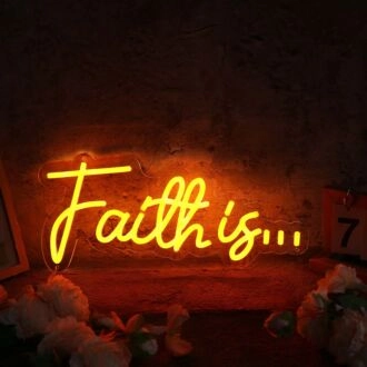 Faith Is Orange Neon Sign