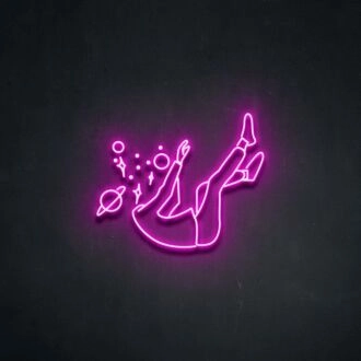 Falling Into Space Neon Sign for Cosmic Decor