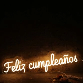 Feliz Cumpleanos Yellow Neon Sign