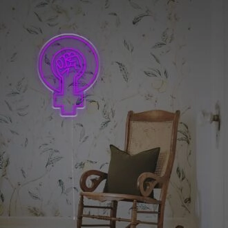 Empower your space: Female Sign With Fist LED Neon Sign for feminist decor, offices, and empowerment events.