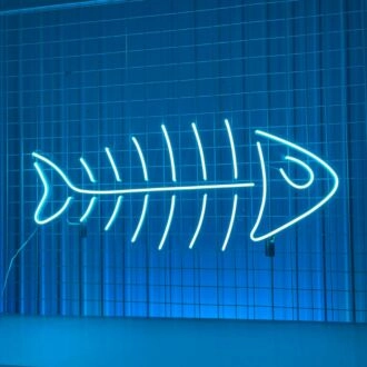 Brighten Up Your Coastal Café or Home Aquarium Room with the Fish Skeleton Sea Animal Restaurant Decor Led Neon Sign.