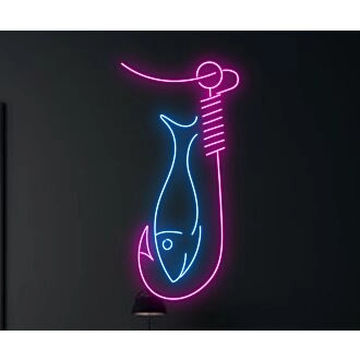 Beleuchten Sie Ihr Zuhause, Büro oder Ihre Bar mit dem Fishing Led Neon Schild - Perfekt für Tierliebhaber und Dekorationsbegeisterte!