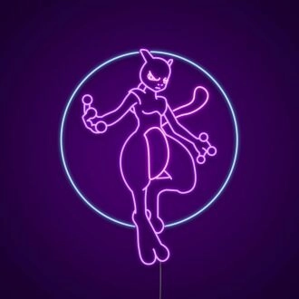 Flying Mewtwo Neon Sign for Anime Fans