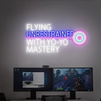 Brighten Up Your Space: From Home Decor to Parties, Elevate Atmospheres with Flying Unrestrained With Yo-Yo Mastery Wall Art Led Neon Sign.