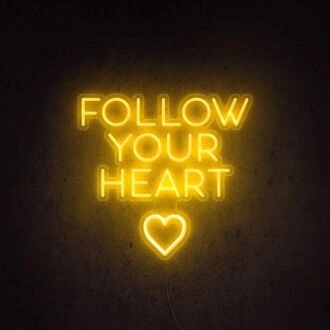 Follow Your Heart Neon Sign for romantic and encouraging settings