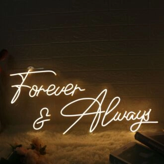 Forever And Always Yellow Wedding Neon Sign