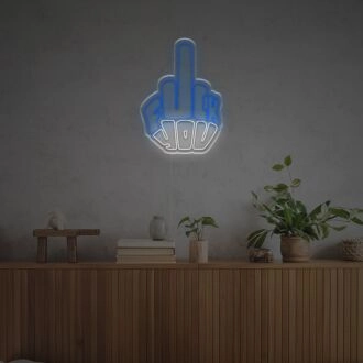 Elevate Your Bar or Gaming Space with the Bold Statement of Fxck You In Middle Finger Shaped LED Neon Sign.