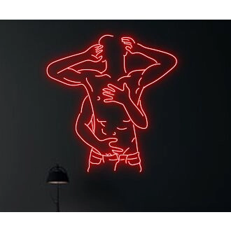 Brighten Your Space: Ideal for Bars, Home Decor, and Pride Celebrations - Gay Couple Making Love Naked Male Led Neon Sign.