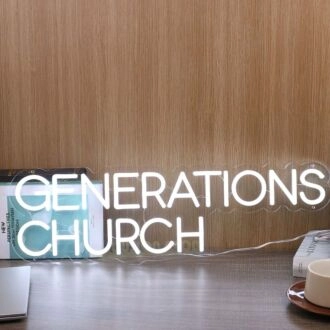 Generations Church White Neon Sign