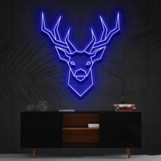 Geometric Deer Neon Sign for Nature and Modern Decor