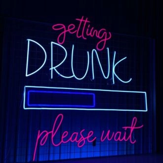 Brighten Up Your Bar, Man Cave, or Bachelorette Party with Getting Drunk Please Wait Led Neon Sign Custom Text Quote Neon Led Sign.