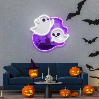 Ghost Halloween Day Uv Light Neon Art And Quick Install Kit
