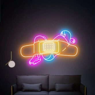 Add a Vibrant Touch to Your Home, Bar, or Party Ambience with the Girl Band-Aid Led Neon Sign Creative Woman Body Party Crazy Neon Light.