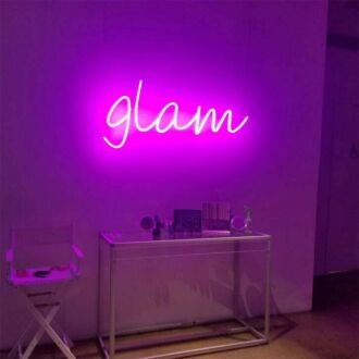 Make your spaces pop with Glam Custom LED Neon Sign - Perfect for bars, boutiques, and celebratory events.