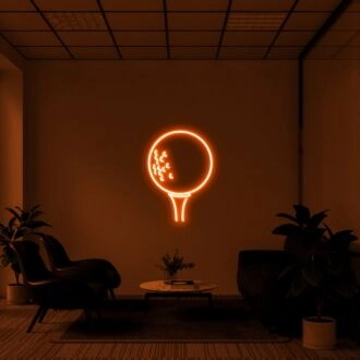 Golf Ball Neon Sign for Sports Lovers and Enthusiasts