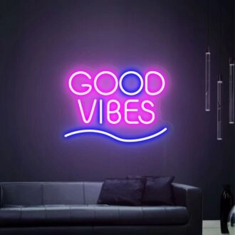 Brighten Your Space: Perfect for Home Decor, Bars, and Weddings - Good Vibes Led Neon Sign For Party Wall Art