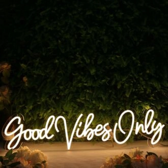 Good Vibes Only LED Yellow Neon Sign