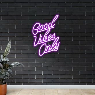 Good Vibes Only Neon Sign for Positive and Happy Spaces