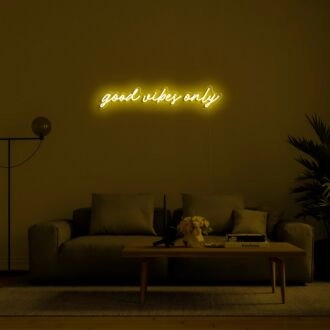 Good Vibes Only Neon Sign for Positive and Happy Spaces