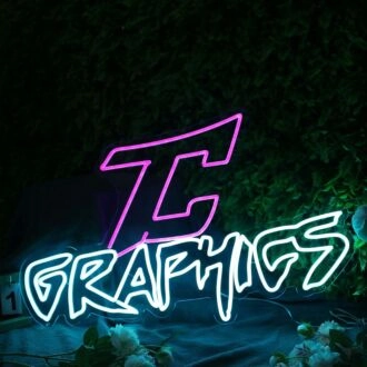 Graphics Blue Neon Sign