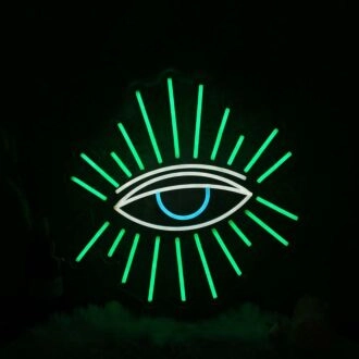 Green Shining Eye Neon Sign