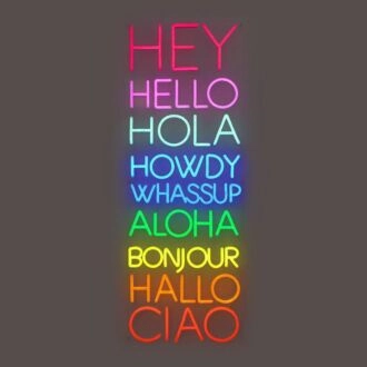 Greetings Hey Hello Hola Howdy Neon Sign