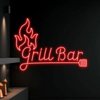 Brighten Your Home, Office, or Restaurant: Grill Bbq Led Sign Custom Grill Bar Neon Light Perfect for Kitchen Decor, Store Displays, and Bar Ambiance