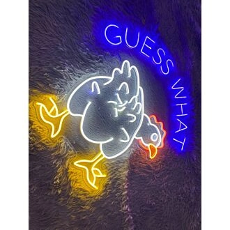 Brighten up Your Kitchen, Bar, or Farmhouse Fun with Guess What Chicken Led Neon Sign Chicken Led Sign Chicken Butt Neon Light.