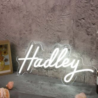 Hadley White Neon Sign