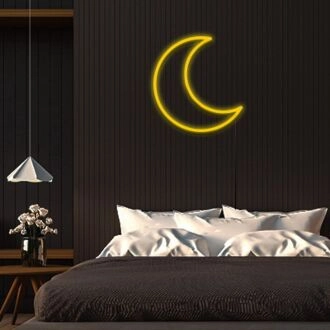 Half Moon Neon Sign for Night Decor
