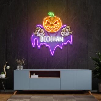 Spookify Your Space: Halloween Decor Neon Name Sign for Teenage Girl Room, Party Ambiance, and Unique Gift Ideas