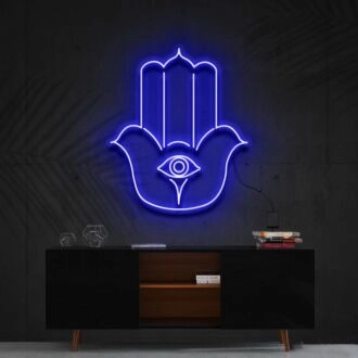 Hamsa Neon Sign for Protection and Positive Energy