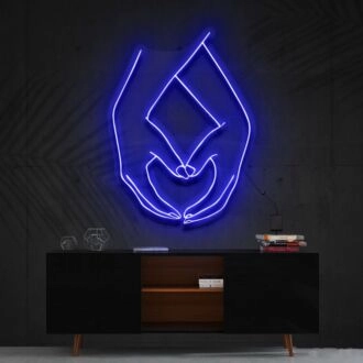 Hand Heart Neon Sign for Romantic Decor