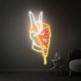 Verschönern Sie Ihren Raum: Hand Pizza LED-Neonschild – Perfekt für Küchendekor, Büroatmosphäre oder Bar-Ambiente, ein einzigartiges Geschenk für Pizzaliebhaber.