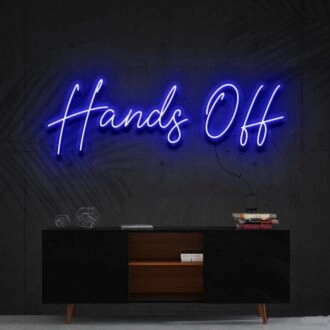Hands Off Neon Sign for Playful and Bold Decor