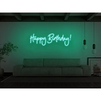 Happy Birthday Cursive Neon Sign