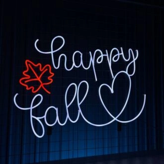 Brighten Your Fall Celebrations: Happy Fall Led Neon Sign for Thanksgiving, Home Decor, and Autumn Events