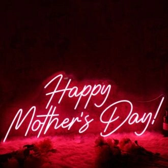 Happy Mother's Day Red Neon Sign for Mother's Day and Celebratory Spaces