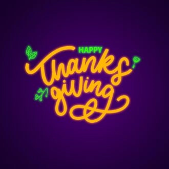 Happy Thanksgiving Neon Sign for Festive and Celebratory Spaces
