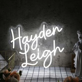 Hayden Leigh White Neon Sign