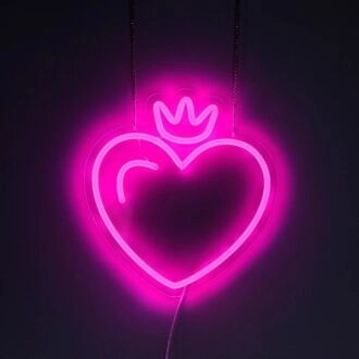 Brighten Your Love-filled Events and Spaces: The Heart Shape With Crown LED Neon Sign for Weddings, Anniversaries, and Romantic Home Decor.
