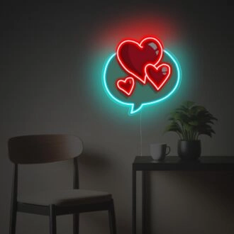 Brighten Up Your Romance: Perfect for Weddings, Anniversaries, and Home Decor - Heart Text LED Neon Acrylic Artwork