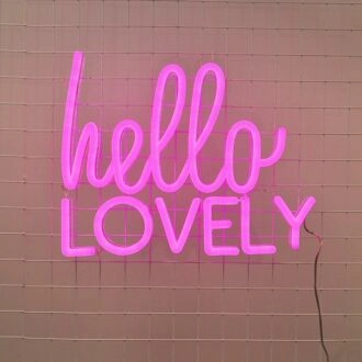 Hello Lovely Neon Sign adds a welcoming feel to any home